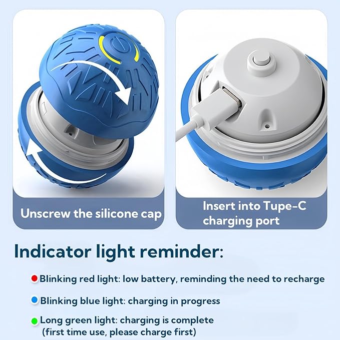 2025 New Interactive Dog Toys Dog Balls,Durable Motion Activated Automatic Rolling Ball Toys for/Small/Medium Dogs(Blue