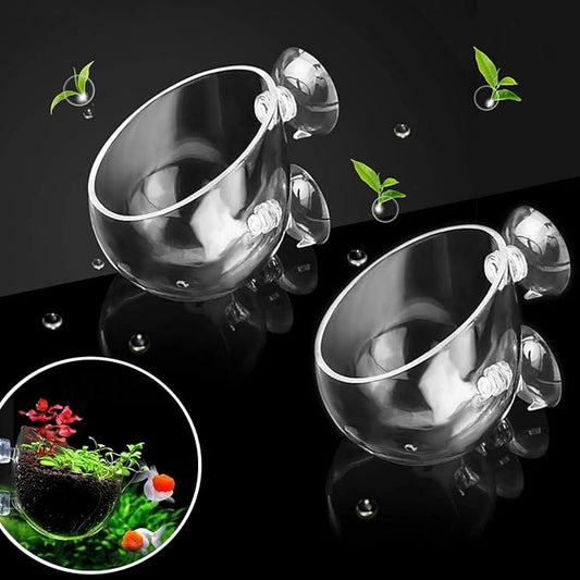 2 PCS Aquarium Plant Holder Top Hanging Fish Tank Plant Pot Aquarium Planter Cups for Water Feature Decoration