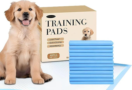 22x22 Dog Pee Pads 40 Count, Charcoal Puppy Training Pads, Super Absorbent 6-Layer Leak-Proof for Dogs, Fast-Drying, Potty and Floor Protection