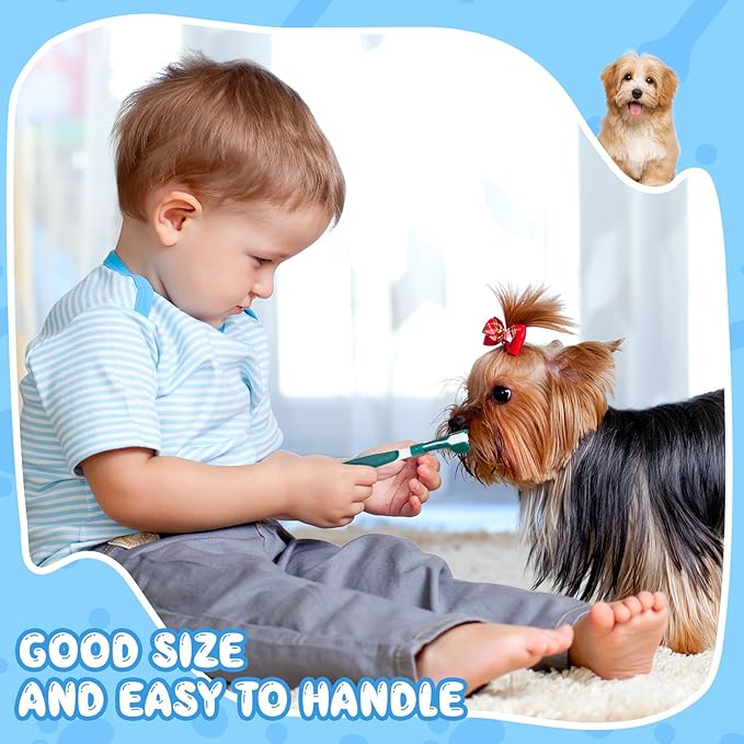 Vesici 20 Pcs 7 Inch Dog Toothbrush 3 Sided Pet Teeth Cleaning Brush Dental Care Suitable for Dog Most Pets Cat Puppy Kitten Different Teeth and Mouth Shapes Cleaning