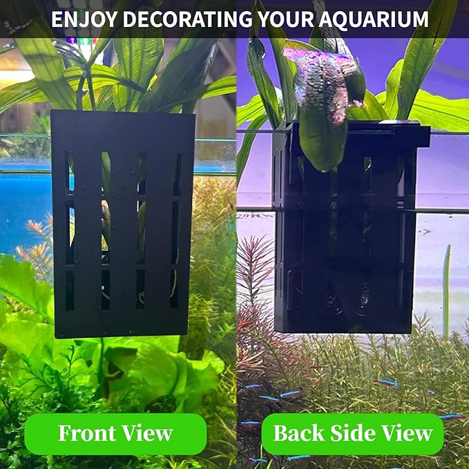 2 PCS Aquarium Plant Holder Top Hanging Fish Tank Plant Pot Aquarium Planter Cups for Water Feature Decoration