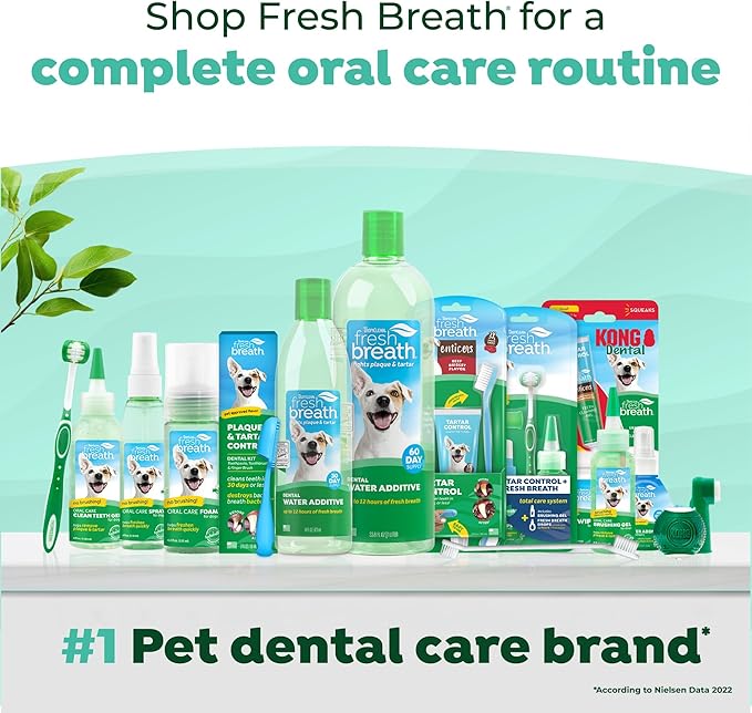 TropiClean Fresh Breath No Brushing Clean Teeth Dental & Oral Care Gel for Dogs, 4oz - 3 Pack