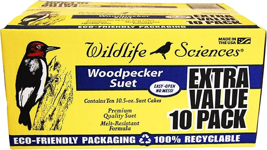 Woodpecker Suet Cake 10 Pack for Wild Birds