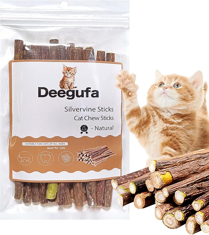 [ 15pcs Silvervine Sticks for Cats, Matatabi Cat Chew Sticks, Catnip Toys, Wooden Dental Sticks for Indoor Cats, Kitty, Kitten Teething Interactive Wand Toys