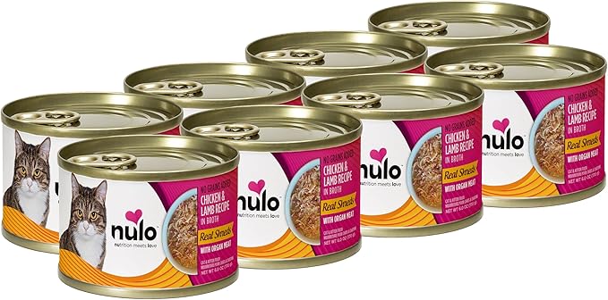 Nulo Real Shreds with Organ Meat Wet Canned Cat Food, Chicken & Lamb, 6.0 Ounce, 8 Cans