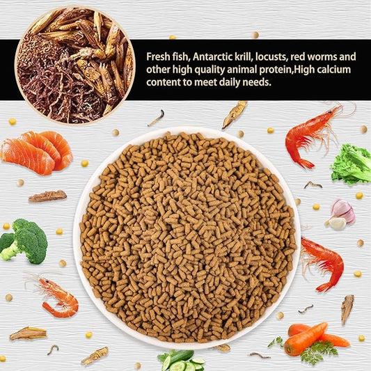 Tortoise Food Sticks - Calcium Enriched for Strong Shells Natural Ingredients with Antarctic Krill & Vitamins,Supports Growth for Desert,Grassland Turtles (9.4oz)