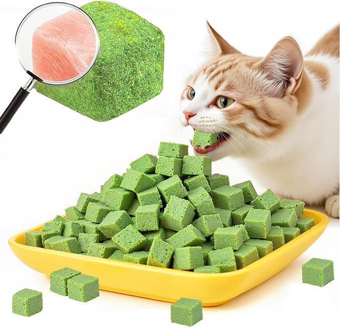 120g/4.23oz Cat Toy Cats Grass Treats, Fish Oil Kitten Grass Catnip Stick for Hairball Removal Teeth Cleaning Cats Edible Freeze Dried Kitty Lickable Chew Dental Snack for Indoor Kitty Food