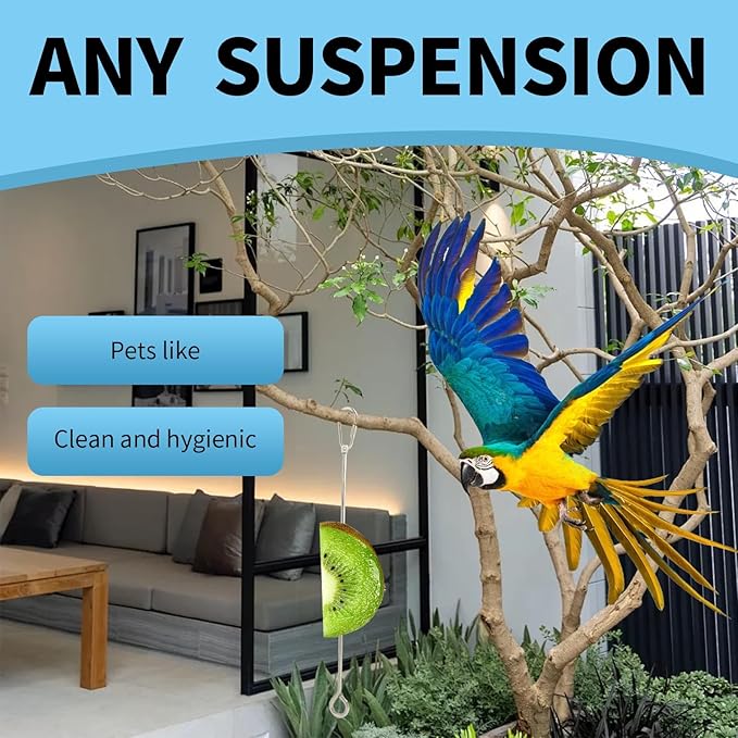 2 Pcs Bird Treats Skewer Hanging Parrot Fruit Feeder, 10.6 Inch Stainless Steel Bird Cage Food Holder and Skewer for Fruit, Durable Foraging Toy Suitable for Parakeets, Conures, and Other Small Birds