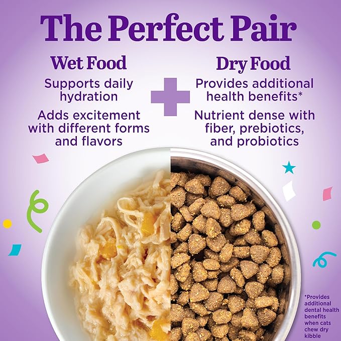 Wellness Appetizing Entrées Shredded Adult Wet Cat Food, Natural, Protein-Rich, Grain Free, 1.4 Ounce Pouch, 8 Pack (Chicken & Duck Recipe)