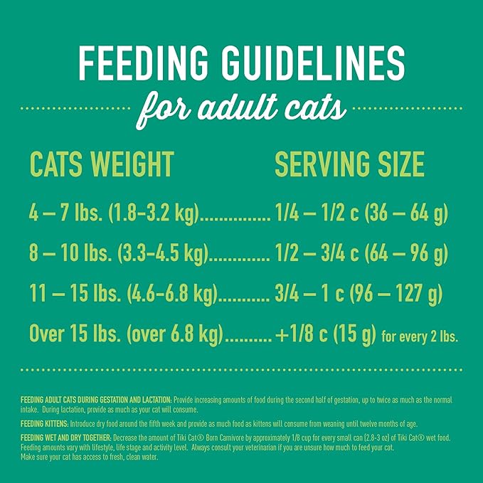 Tiki Cat Born Carnivore Indoor Health Dry Cat Food, Trout & Menhaden Fish Meal, 12 lbs. Bag