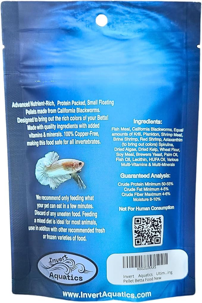 Ultimate Betta Bits - Protein Packed, Blackworm Based Floating Pellet Betta Food