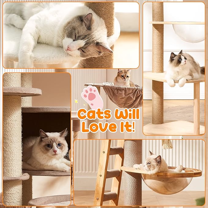 164FT/50M Cat Scratching Sisal Rope, 6mm Thick Natural Jute Rope for Scratch Posts, Cat Trees, DIY Projects, Sisal Rope for Cat Scratcher with 2 Cat Mouse Toys (Natural, 164ft)