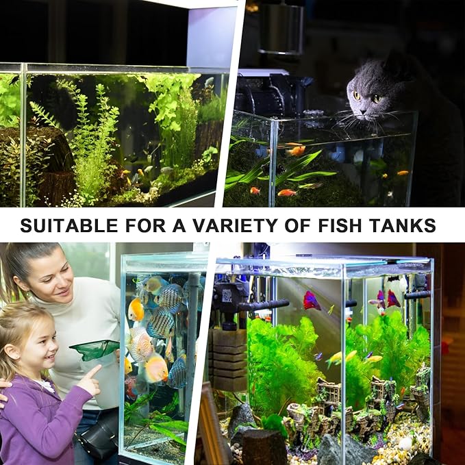 2 Pack 7-Hole Aquarium Plant Holder with Long Hook - Hanging Aquatic Plant Pot for Fish Tank, Versatile Plant Holder - Ideal for Aquascape Decorations on Top of Tank (Transparent)