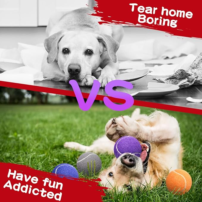 Yunsailing 30 Pieces Dog Tennis Balls Bulk 2.5 Inch Tennis Balls for Dogs Colored Mini Pet Toy Bulk for Large Medium Small Puppy Training Exercis(Multicolor)