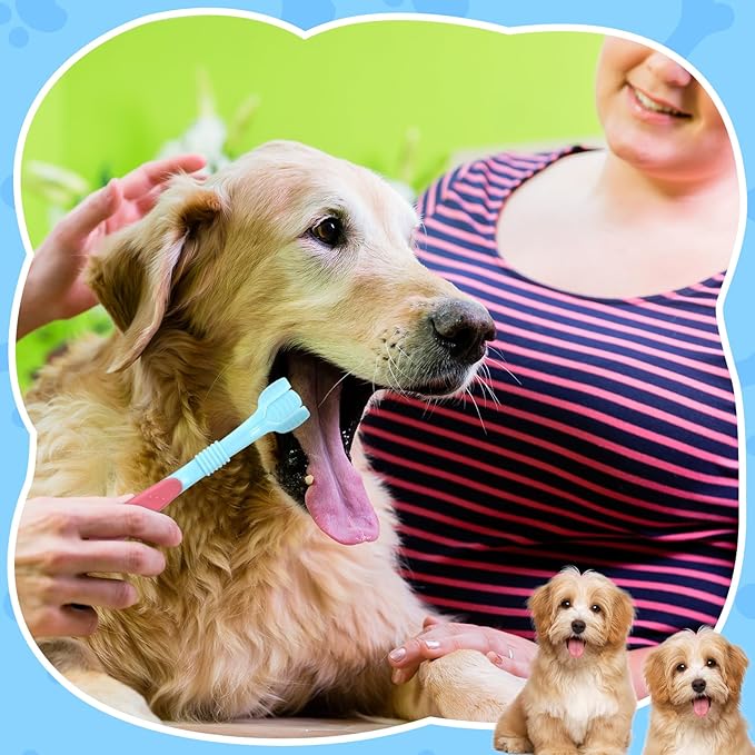 Vesici 20 Pcs 7 Inch Dog Toothbrush 3 Sided Pet Teeth Cleaning Brush Dental Care Suitable for Dog Most Pets Cat Puppy Kitten Different Teeth and Mouth Shapes Cleaning