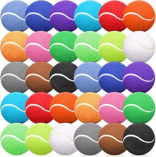 Yunsailing 30 Pieces Dog Tennis Balls Bulk 2.5 Inch Tennis Balls for Dogs Colored Mini Pet Toy Bulk for Large Medium Small Puppy Training Exercis(Multicolor)