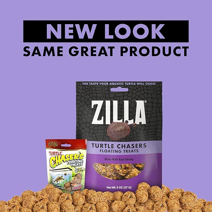 Zilla Turtle Chasers Floating Treats, Made with Real Shrimp, Resealable Bag