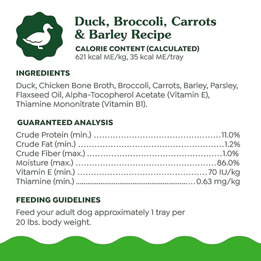 Greenies Smart Topper High Protein Wet Mix-in for Dogs, Duck, Broccoli, Carrots & Barley Recipe in Vitabroth Broth - Bone Broth + Vitamins E & B1, 10 Count