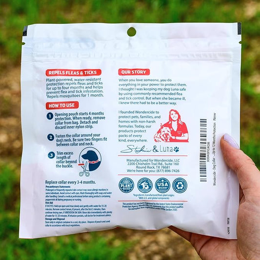 Wondercide - Dog Collar - Flea, Tick, Mosquito Repellent for Dogs with Natural Essential Oils - Small Medium 3PK - Up to 12 Months Protection