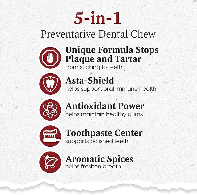 Ark Naturals Protection+ Brushless Toothpaste – Large Breeds, 18oz Bag – Dog Dental Chew with Toothpaste Center – Prevent Plaque & Tartar and Freshen Breath with Dental Chews for Dogs
