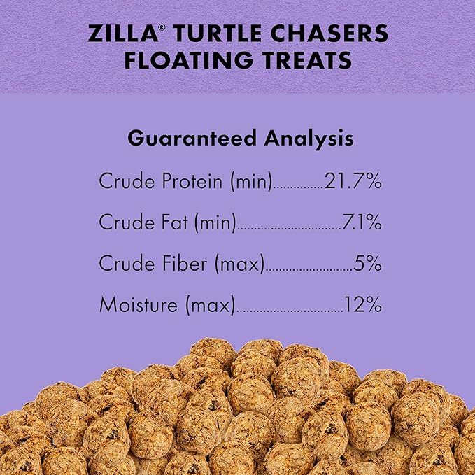 Zilla Turtle Chasers Floating Treats, Made with Real Shrimp, Resealable Bag