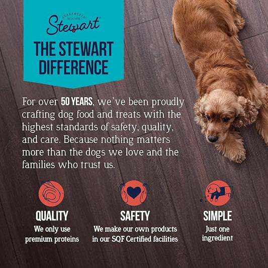Stewart Single Ingredient Freeze Dried Raw Dog Treats, Beef Liver, 8 Ounce, Approx. 180 Pieces per Resealable Pouch, Training Treats or Meal Topper, High Protein, Grain Free, Gluten Free