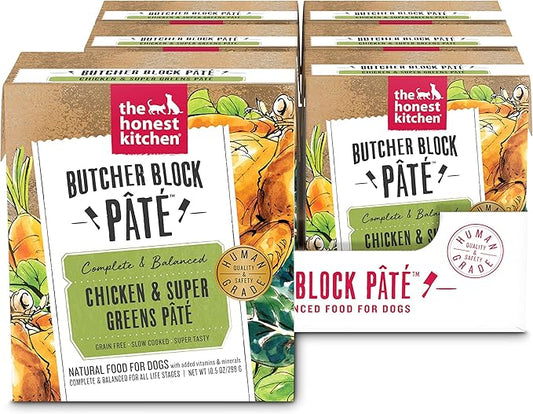 The Honest Kitchen Butcher Block Pâté: Chicken & Super Greens Wet Dog Food, 10.5 oz (Pack of 6)