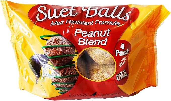 Wildlife Sciences Melt Resistant Suet Balls Variety 16 Pack, 4 Wrapped Packs of 4 Bird Suet Balls