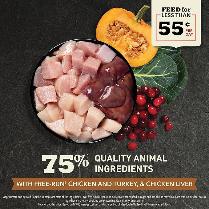 ACANA Grain-free Dry Cat Food Meadowlands Chicken Turkey Fish and Cage-Free Eggs 4lb Bag