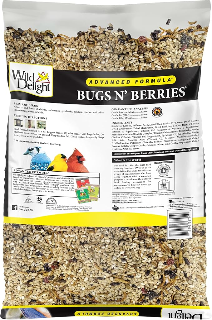 Wild Delight Advanced Formula Bugs N Berries Wild Bird Food 14 lbs