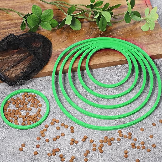 10 Pcs Fish Feeding Rings Set 5 Sizes of Aquarium Floating Plant Ring Foam Fish Feeder Rings Round Feeder Ring-Floating Plant Ring for Fishes, Floating Plants