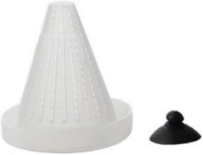 White Cone Shape Aquarium Worm Feeder, 7cm Height, Fish Food Dispenser with Suction, Live Blood Worm Plastic Cone Cup Shape Basket Feeder for Feeding Fish with Suckers