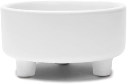 Waggo Uplift Ceramic Dog Bowl for Small Medium and Large Breeds - Heavyweight and Durable Pet Food and Water Dish Crock, Dishwasher Safe, Modern, Elevated Feeder (White, Small)