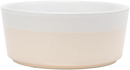 Waggo Dipper Ceramic Dog Bowl for Small and Large Breeds - Heavyweight and Durable Pet Food and Water Dish Crock, Dishwasher Safe, Modern (Small, Buttercream)