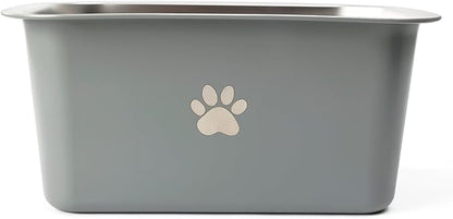 2.5 Gallons 40 Cup Non Slip Stainless Steel Large Dog Water Bowls, Outdoor Metal Dog Bowls Extra Large Breed, High Capacity Water Bowl for Big Giant Huge Dogs, Grey