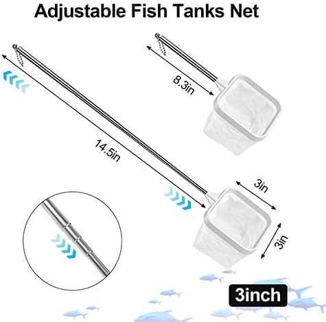2-Pack White 3-Inch Aquarium Net – Small Fish Tank Tool for Shrimp & Bettas, Fast-Dry Mesh Scoop (Dual-Purpose Cleaner & Decor) by ViiWxx
