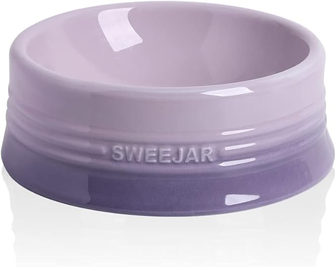 Sweejar Gradient Dog Bowl, Ceramic Dog Food Dish for Large Dogs and Large Cat, Porcelain Pet Bowl for Food and Water 32 oz (Gradient Purple)
