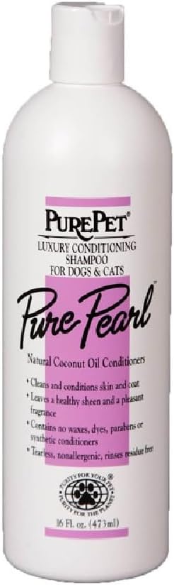 Case Prices Pure Pearl Luxury Conditioning Dog Cat Shampoo Concentrate by PurePet (16 oz Case - 12 Bottles)
