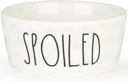 27OZ Ceramic Dog Bowl - 6 Inch Small Food Water Bowl, Heavy Duty Non-Slip Dog Dish for Medium Dogs, Food Grade Porcelain Pet Feeder Bowls, Microwave & Dishwasher Safe, White