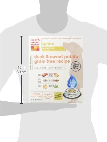 The Honest Kitchen Limited Ingredient Duck Grain Free Dehydrated Dog Food - Duck, 10 Pound Box