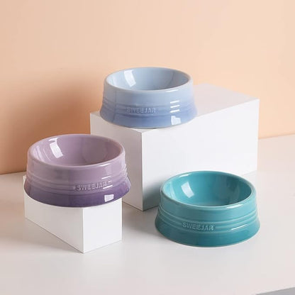 Sweejar Gradient Dog Bowl, Ceramic Dog Food Dish for Medium Dogs and Cat, Porcelain Pet Bowl for Food and Water 18 oz (Gradient Purple)