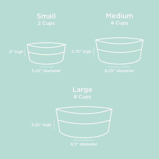 Waggo Dipper Ceramic Dog Bowl for Small and Large Breeds - Heavyweight and Durable Pet Food and Water Dish Crock, Dishwasher Safe, Modern (Mint, Small)