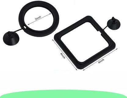 2pcs Feeding Fish Ring Set, Fish Food Feeder +Thermometer Strip, Tank Decor, Aquarium Tank Accessories for Floating Foods, for Betta, Guppy, Goldfish Etc