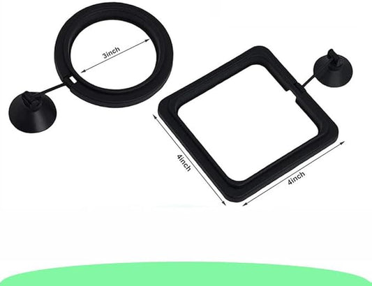2pcs Feeding Fish Ring Set, Fish Food Feeder +Thermometer Strip, Tank Decor, Aquarium Tank Accessories for Floating Foods, for Betta, Guppy, Goldfish Etc