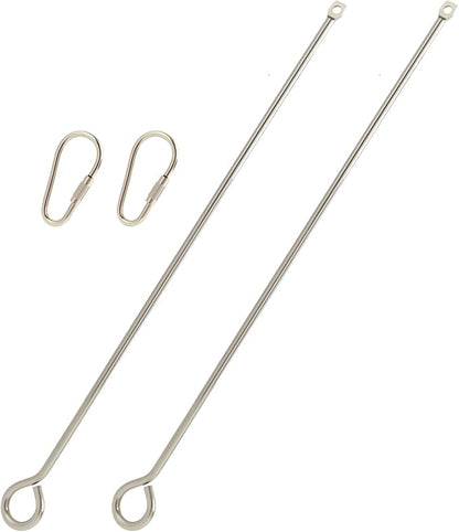 2 Pcs Bird Treats Skewer Hanging Parrot Fruit Feeder, 10.6 Inch Stainless Steel Bird Cage Food Holder and Skewer for Fruit, Durable Foraging Toy Suitable for Parakeets, Conures, and Other Small Birds