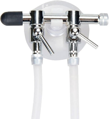Aquarium Air Pump Splitter 7 in 1 Set 2-Way Air Flow Control Lever Valve & 2 Non-Return Check Valves & 4 Suction Cups for Fish Tank Airline Air Tube Hose