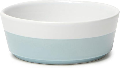 Waggo Dipper Ceramic Dog Bowl for Small and Large Breeds - Heavyweight and Durable Pet Food and Water Dish Crock, Dishwasher Safe, Modern (Cloud, Small)