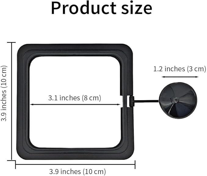 2Pcs Fish Feeding Rings Black Square Floating Food Feeder Circle with Suction Cup for Fishes Tank Aquarium Turtle Betta Goldfish Small Fish Feeding Accessories Floating Plant Duckweed Ring