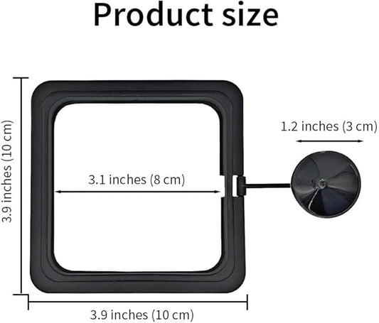 2Pcs Fish Feeding Rings Black Square Floating Food Feeder Circle with Suction Cup for Fishes Tank Aquarium Turtle Betta Goldfish Small Fish Feeding Accessories Floating Plant Duckweed Ring