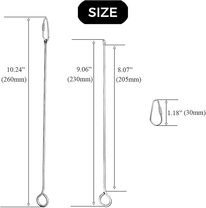 2pcs Bird Food Rack, Stainless Steel Rod for Parrot Feeder Easy to use, Cockatoo cage handling Tool, Hanging Foraging Bird Toys, Snack skewers